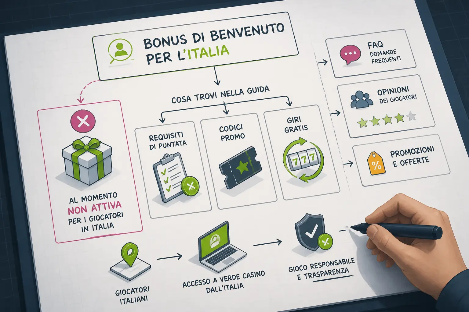Verde Casino Bonus Italia: offerta di benvenuto e condizioni visual guide for Verde Casino